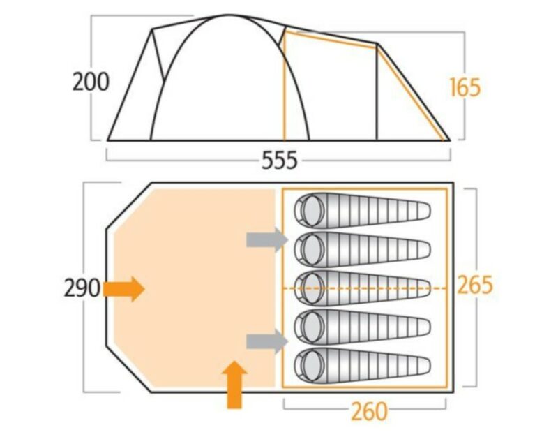 Vango Orchy 500 Dome Tent 5 Person - Image 2