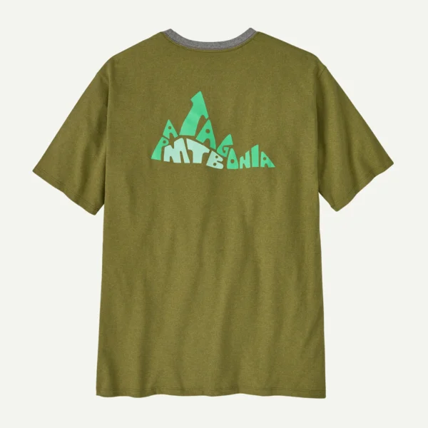Patagonia Berm Logo Αντρικό Συνθετικό T-shirt Regular Fit Graze Green