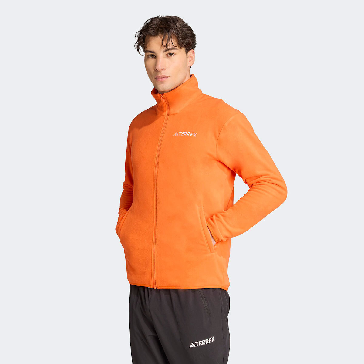 Adidas Terrex Multi Essentials Full Zip Ανδρική Συνθετική Fleece Ζακέτα Orange