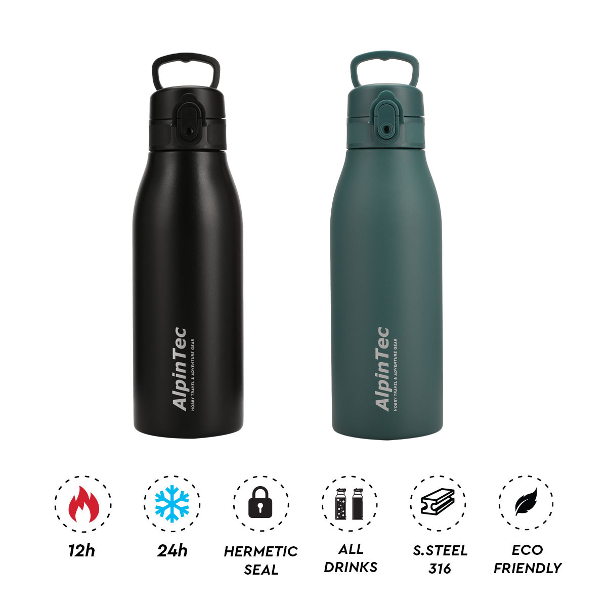 Alpin Tec Fellow 2 Print 600ml θερμός Black - Εικόνα 2