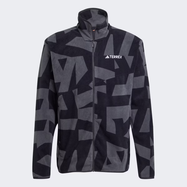 Adidas Terrex Multi Printed Full-Zip Ανδρική Fleece Ζακέτα Black/Carbon