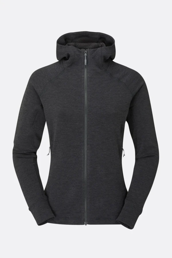 Rab Women's Nexus Hoody Black Γυναικεία Fleece Ζακέτα με Κουκούλα