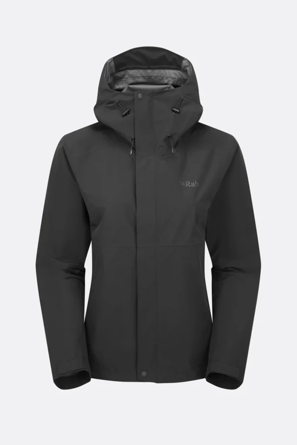 Rab Downpour Jacket Waterproof Black Γυναικείο Αδιάβροχο