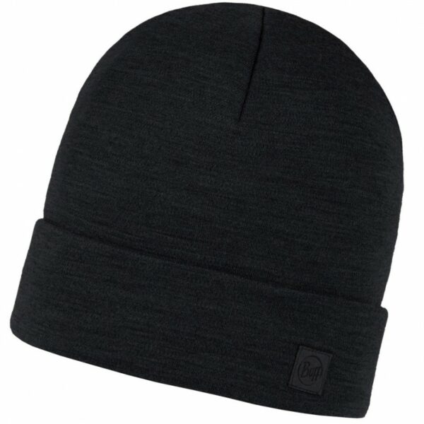 Buff Merino Heavyweight Χειμερινός Μάλλινος Σκούφος Solid Black