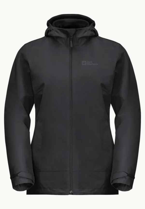 Jack Wolfskin Moonrise 3in1 Jacket Γυναικείο Συνθετικό Μπουφάν 3 σε 1 Regular Fit Black