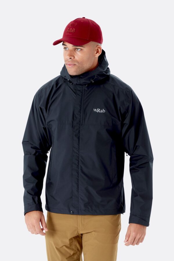 Rab Downpour Eco Jacket Black Ανδρικό Αδιάβροχο 20.000 HH
