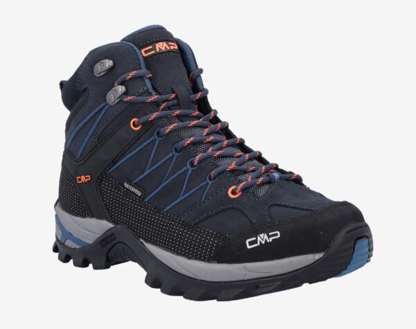 CMP Rigel Mid Trekking Wp Αντρικά Αδιάβροχα Μποτάκια Ορειβασίας Blue-Flash Orange