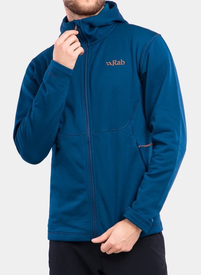 Rab Geon Deep Ink Ανδρική Ζακέτα Fleece με Kουκούλα - Image 5