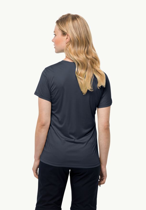 Jack Wolfskin Tech T Γυναικείο Συνθετικό Κοντομάνικο Μπλουζάκι Regular Fit Night Blue - Image 3