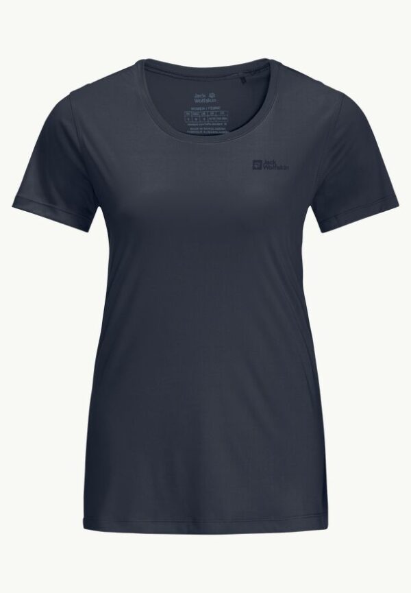 Jack Wolfskin Tech T Γυναικείο Συνθετικό Κοντομάνικο Μπλουζάκι Regular Fit Night Blue