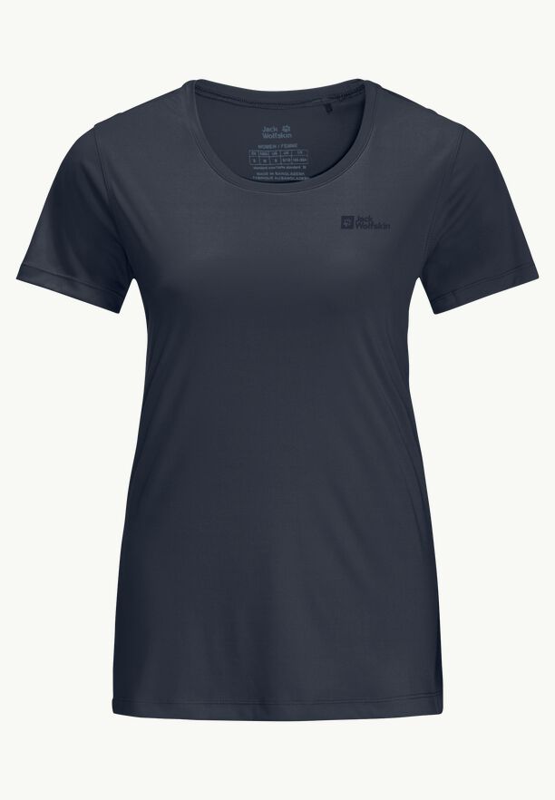 Jack Wolfskin Tech T Γυναικείο Συνθετικό Κοντομάνικο Μπλουζάκι Regular Fit Night Blue