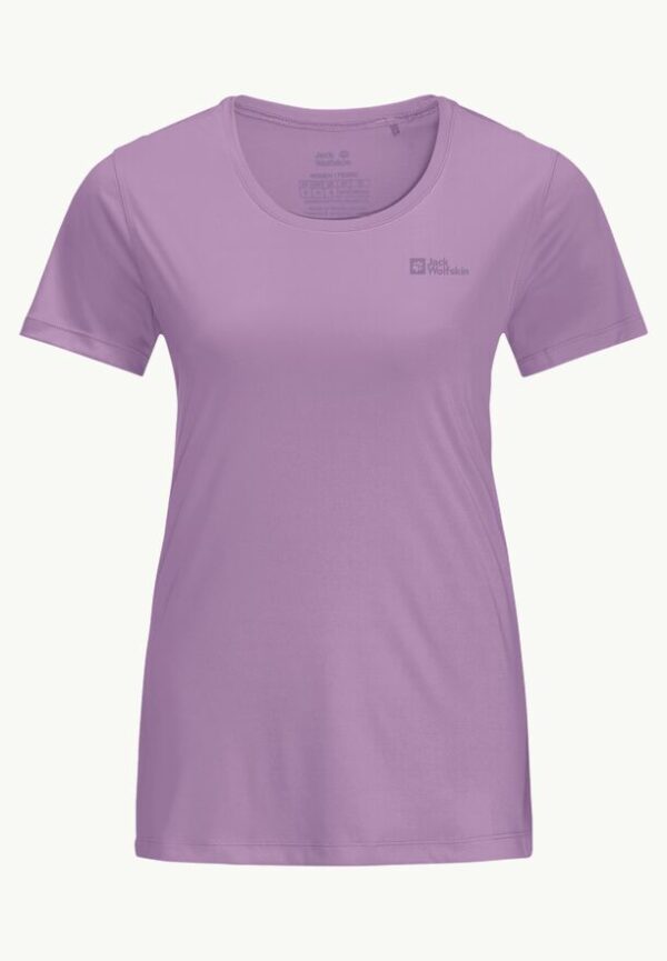 Jack Wolfskin Tech T Γυναικείο Συνθετικό Κοντομάνικο Μπλουζάκι Regular Fit Velvet