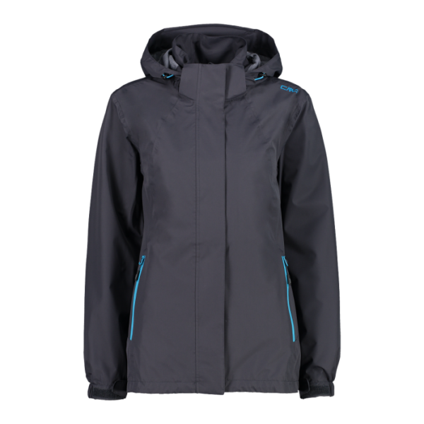 CMP Jacket Zip Hood Γυναικείο Αδιάβροχο Anthracite