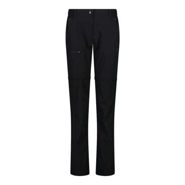 CMP Zip Off Γυναικείο Συνθετικό Παντελόνι-Βερμούδα Regular Fit Black