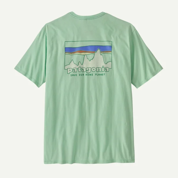 Patagonia Αντρικό Βαμβακερό T-shirt 73 Skyline Regular Fit Rinsed Green