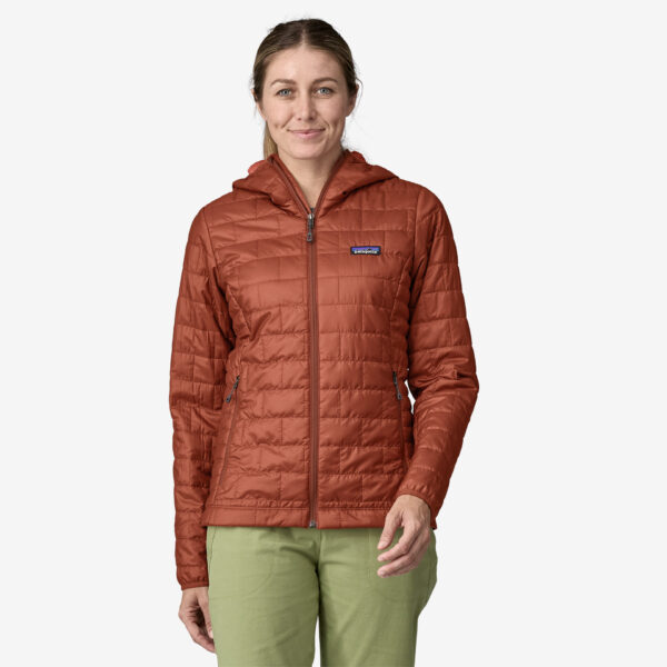 Patagonia Nano Puff Hoody Γυναικείο Συνθετικό Puffer Μπουφάν Regular Fit Burnished Red