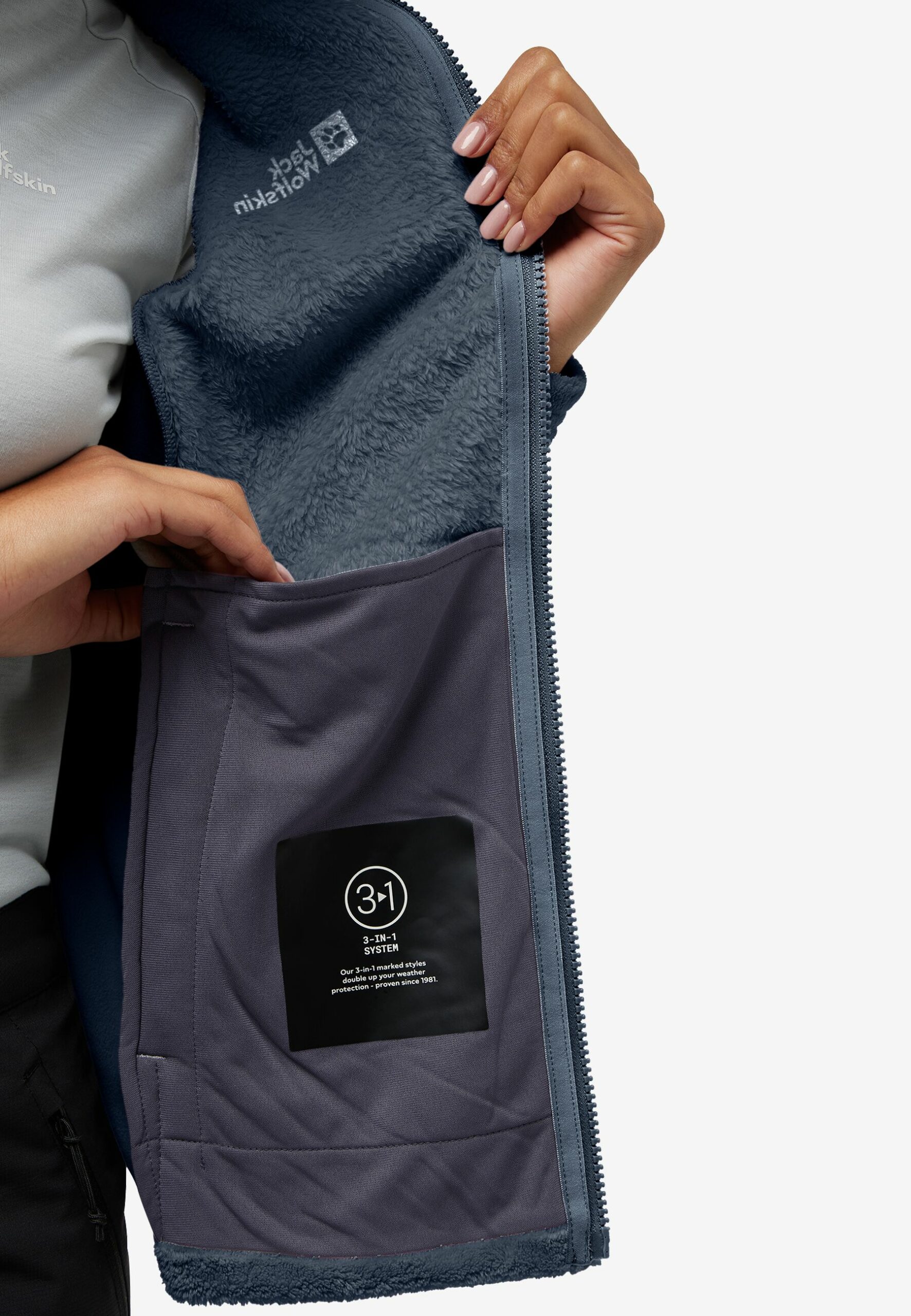 Jack Wolfskin Rotwand Γυναικεία Ζακέτα Fleece Midnight Sky - Εικόνα 6