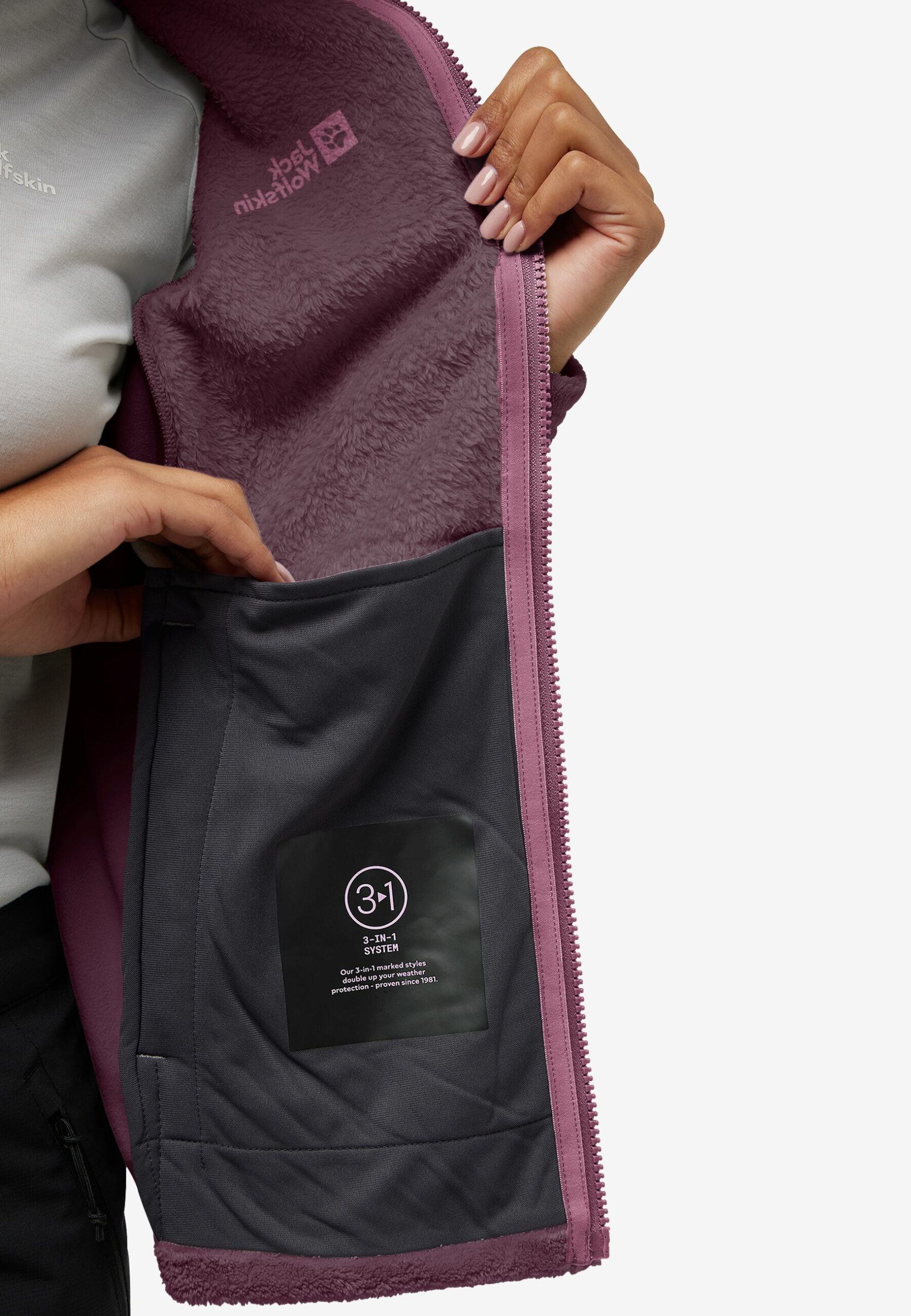 Jack Wolfskin Rotwand Γυναικεία Ζακέτα Fleece Amaranth - Image 3