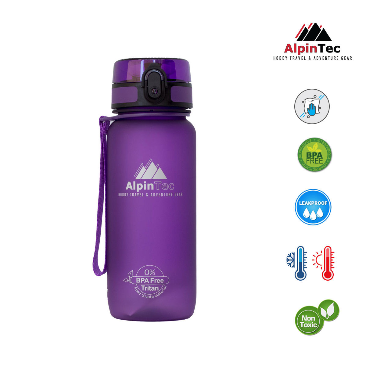 Alpin Tec Παγούρι Νερού Μόβ 650ml - Image 2