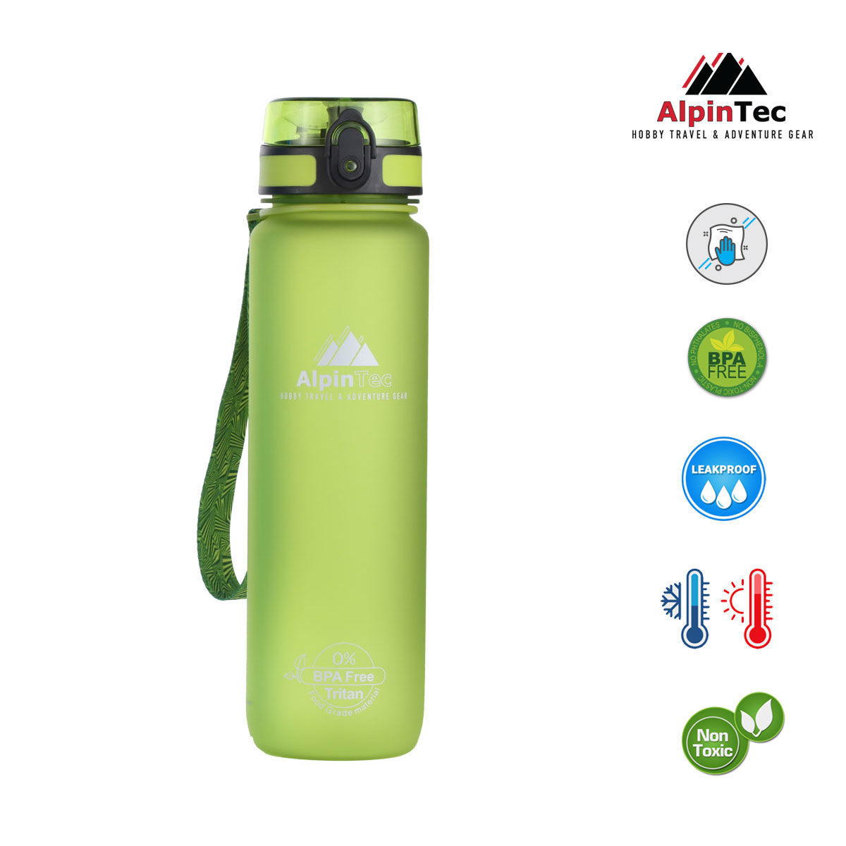Alpin Tec Quest 1000ml Παγούρι Νερού Green