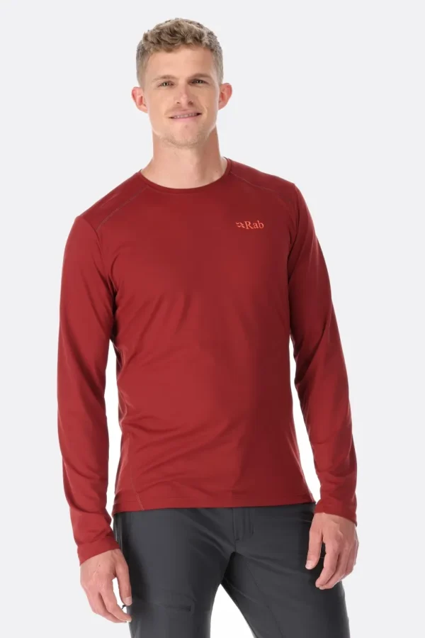 Rab Force LS Tee Oxblood Red Ανδρική Τεχνική Μπλούζα