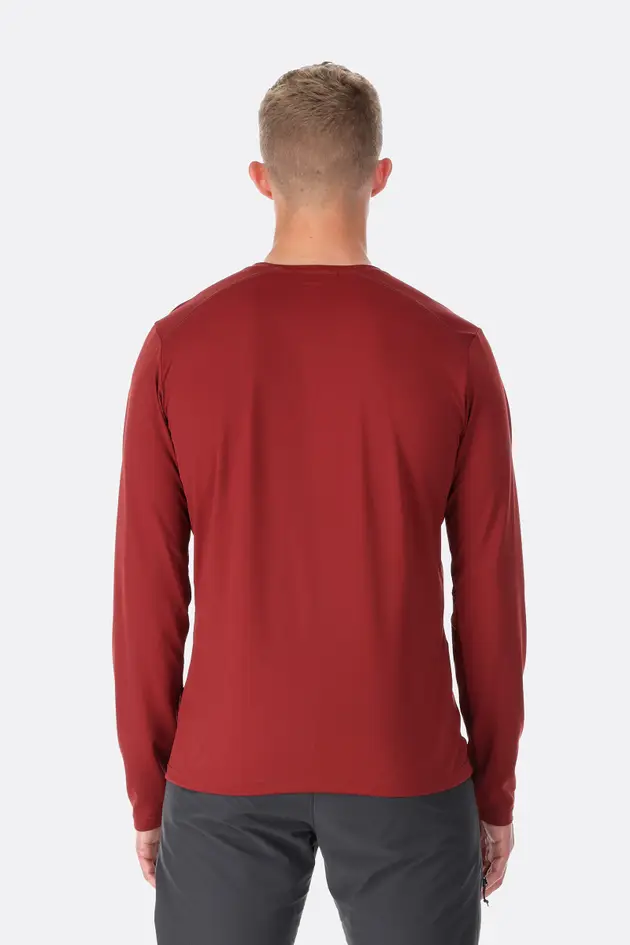 Rab Force LS Tee Oxblood Red Ανδρική Τεχνική Μπλούζα - Image 2