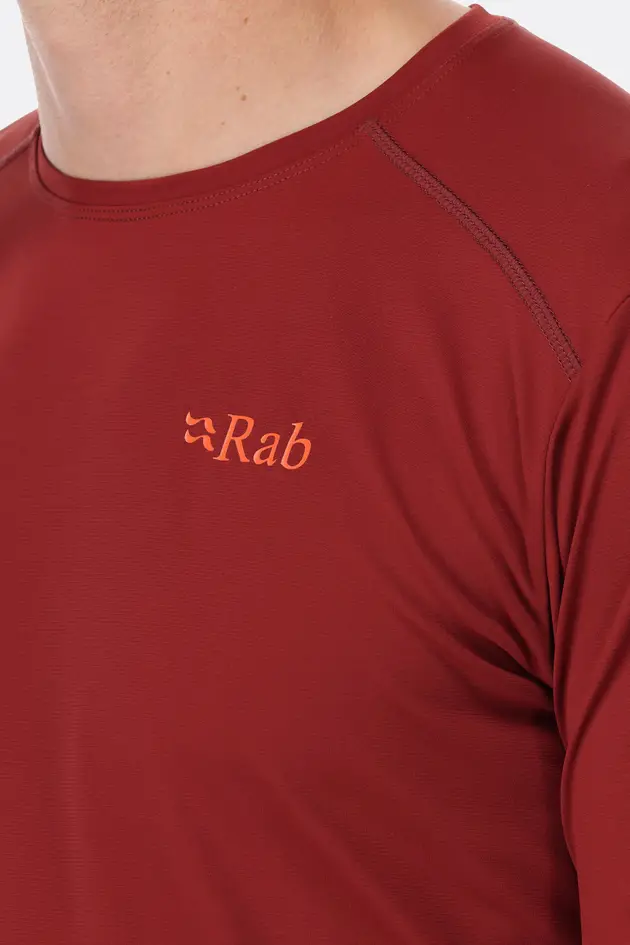 Rab Force LS Tee Oxblood Red Ανδρική Τεχνική Μπλούζα - Image 3