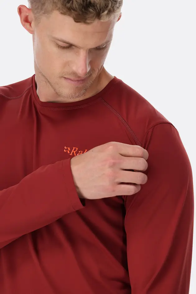 Rab Force LS Tee Oxblood Red Ανδρική Τεχνική Μπλούζα - Image 4
