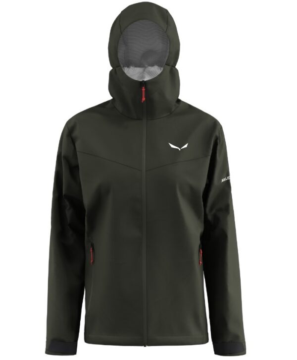 Salewa Puez Aqua 2.5L Powertex Jacket Dark Olive Συνθετικό Γυναικείο Αδιάβροχο Regular Fit