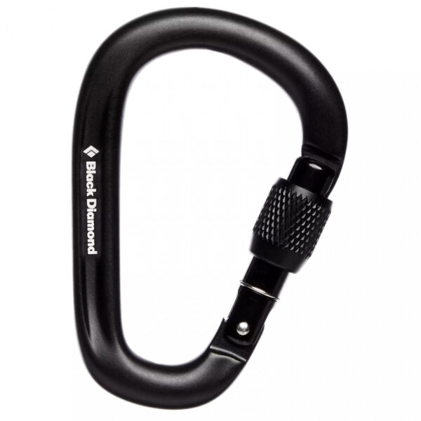 Black Diamond PearLock Screwgate Carabiner Black Καραμπίνερ Ασφαλείας