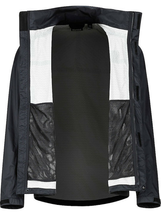 Marmot Men's PreCip® Eco Jacket Αντρικό Συνθετικό Αδιάβροχο Regular Fit Μαύρο - Image 4