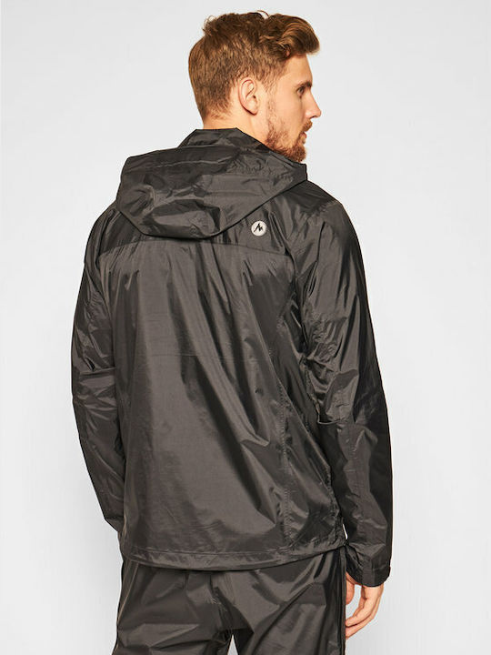 Marmot Men's PreCip® Eco Jacket Αντρικό Συνθετικό Αδιάβροχο Regular Fit Μαύρο - Image 8