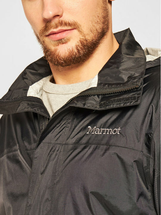 Marmot Men's PreCip® Eco Jacket Αντρικό Συνθετικό Αδιάβροχο Regular Fit Μαύρο - Image 6