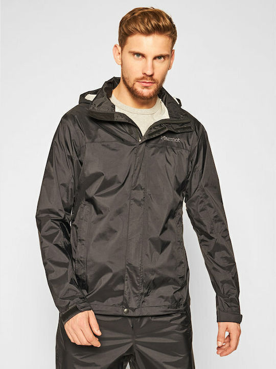 Marmot Men's PreCip® Eco Jacket Αντρικό Συνθετικό Αδιάβροχο Regular Fit Μαύρο - Image 7