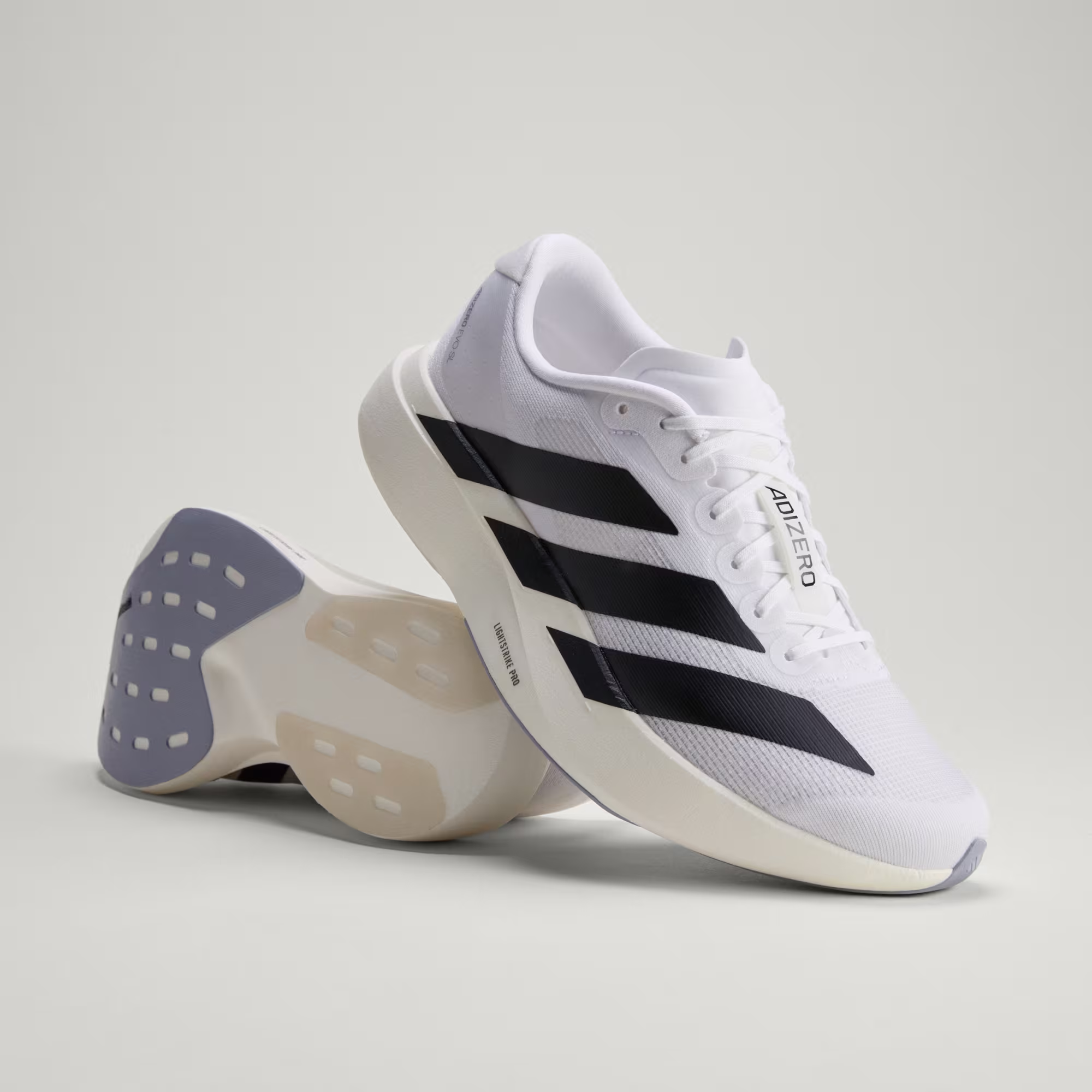 Adidas Adizero EVO SL Woven Ανδρικό Αντικραδασμικό Παπούτσι Τρεξίματος Cloud White / Core Black / Cloud White - Image 10