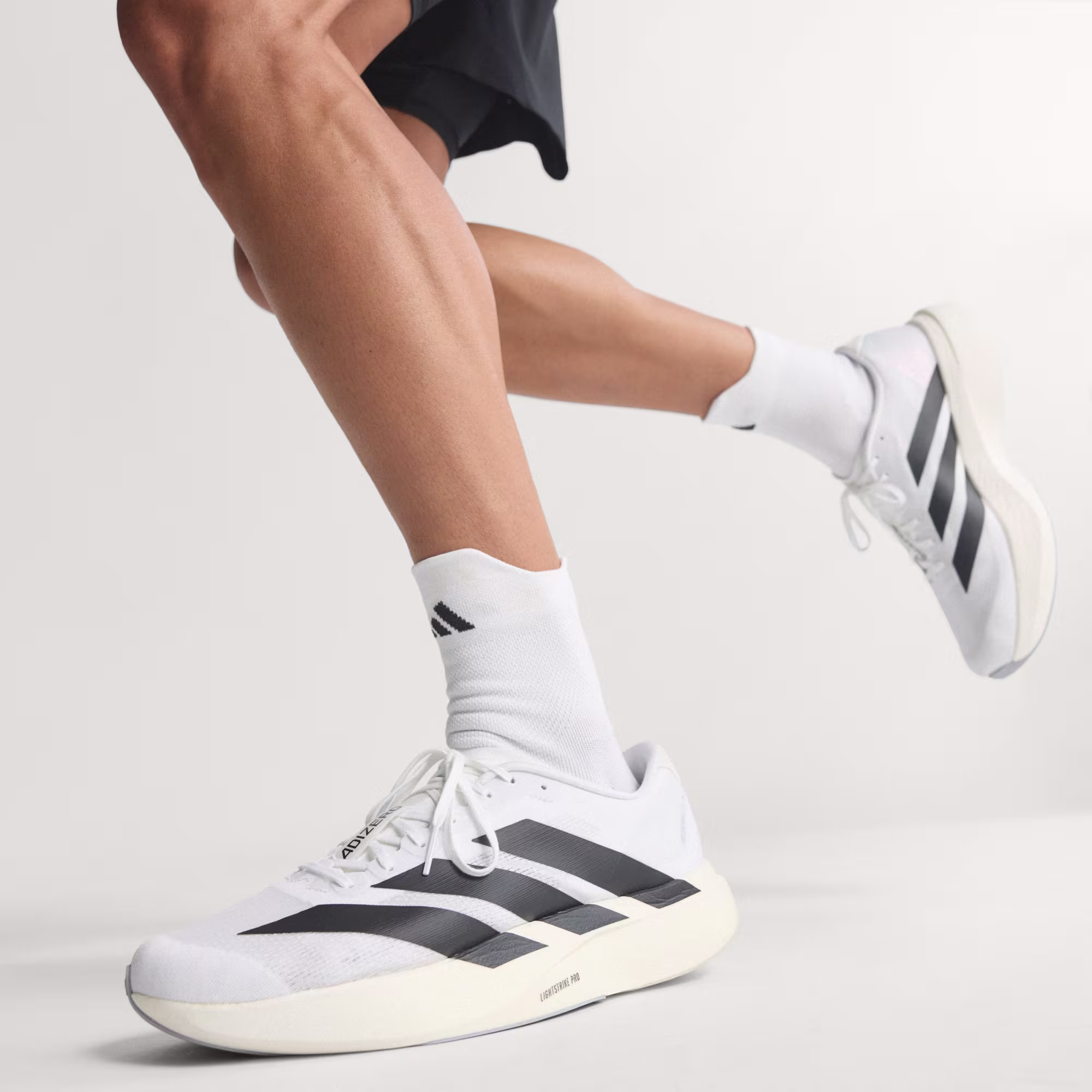 Adidas Adizero EVO SL Woven Ανδρικό Αντικραδασμικό Παπούτσι Τρεξίματος Cloud White / Core Black / Cloud White - Image 2