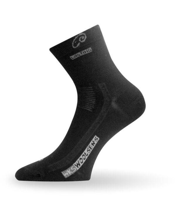 Lasting WKS Merino Μάλλινες Κάλτσες Πεζοπορίας Black