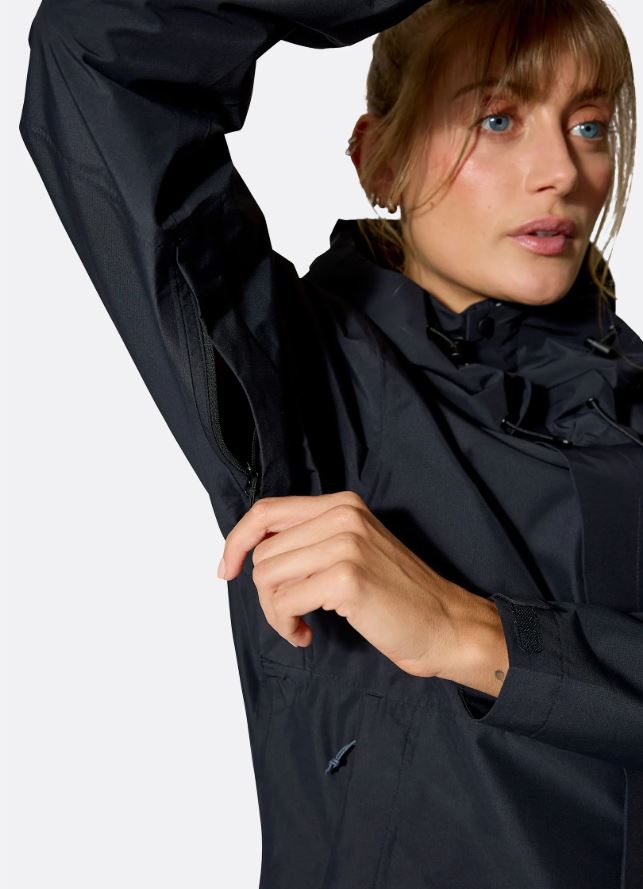 Rab Downpour Jacket Waterproof Γυναικείο Αδιάβροχο Fig Green - Image 6