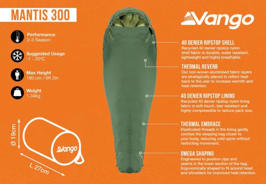 Vango Mantis 300 Pine Green Υπνόσακος - Image 11