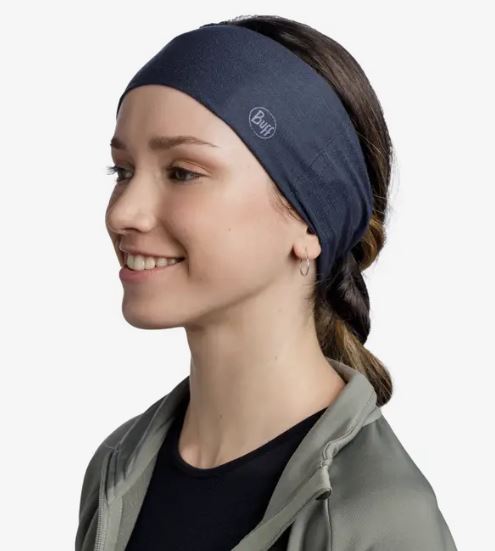 Buff Coolnet UV Wide Headband Solid Black Αθλητική Κορδέλα - Image 4